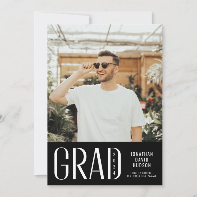 Anúncio Graduação de Foto em Branco Moderno (Frente)