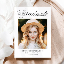 Anúncio Graduação de Foto em Caligrafia Elegante