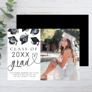 Anúncio Graduação de Foto em na moda Preto e Branco
