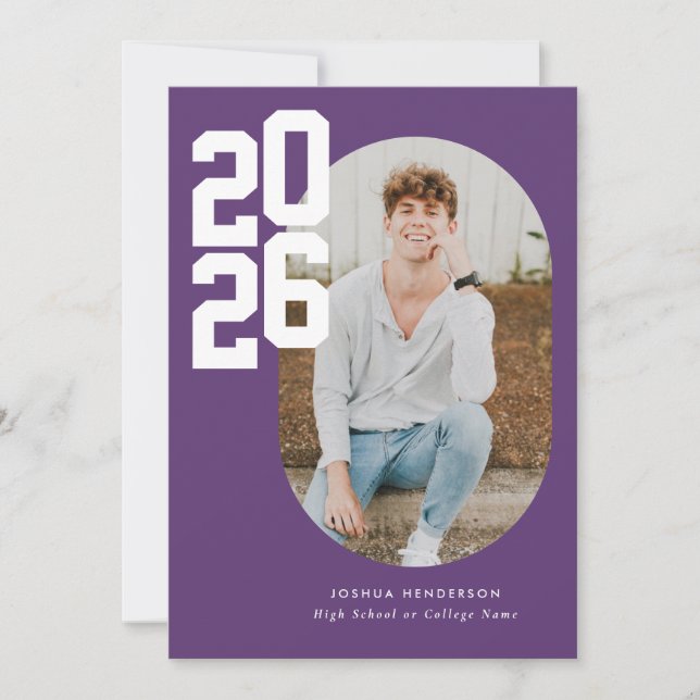 Anúncio Graduação de Foto em Roxo 2025 Minimalista (Frente)