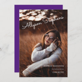 Anúncio Graduação de Foto em Texto Branco do Script Clássi