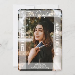 Anúncio Graduação de Foto em Vellum Branco Simples Moderno
