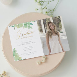 Anúncio Graduação de Foto Eucalyptus Watercolor Greenery