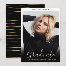 Anúncio Graduação de Foto Mínima de Formando Elegante