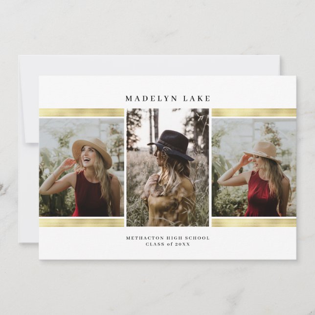 Anúncio Graduação de Foto Modern Gold Foil 2023 (Frente)