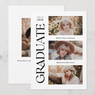 Anúncio Graduação de Foto Múltipla Trendy Serif
