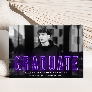Anúncio Graduação de Foto Neon Roxo Moderno