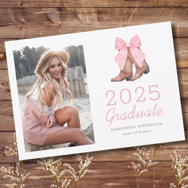 Anúncio Graduação de Foto Ocidental Rosa 2025 (Criador carregado)