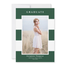 Graduação de Foto Padrão de Stripes Verde e Branca