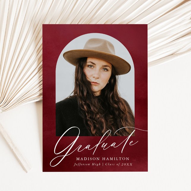 Anúncio Graduação de Foto por Arco de Aquarela Burgundy (Criador carregado)