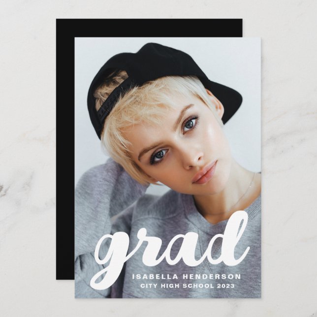 Anúncio Graduação de Foto por Na moda moderno (Frente/Verso)