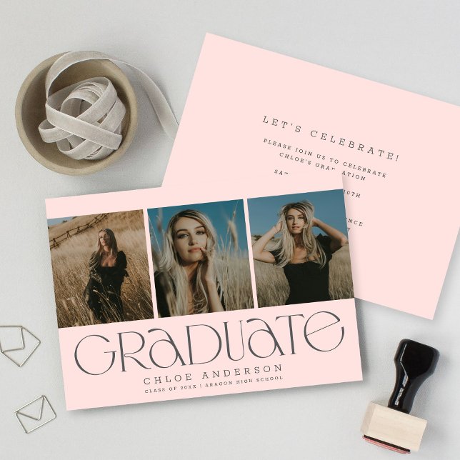 Anúncio Graduação de Foto Quic Modern Blush Pink 3 (Criador carregado)