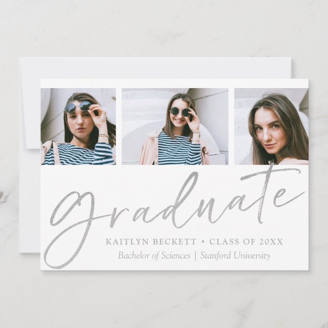 Anúncio Graduação de Foto Script com Folha de Prata na Mod (Frente)