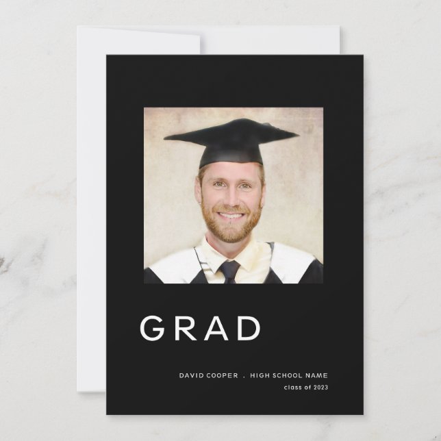 Anúncio Graduação de Foto Simples 2024 Preto (Frente)