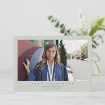 Graduação de Foto Simples do Solteiro cinza Verde