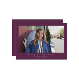 Anúncio Graduação de Foto Simples do Solteiro Moderno Plum