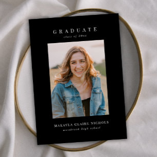 Anúncio Graduação de Foto Simples Preta e Clássica Moderna