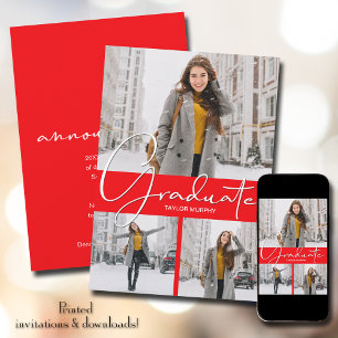 Anúncio Graduação de Foto Vermelha