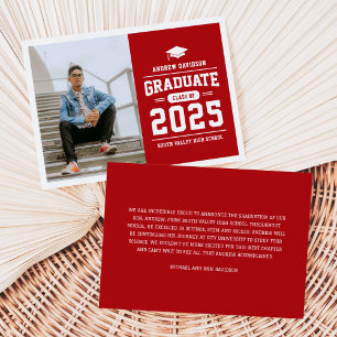 Anúncio Graduação de Foto Vermelha Moderna