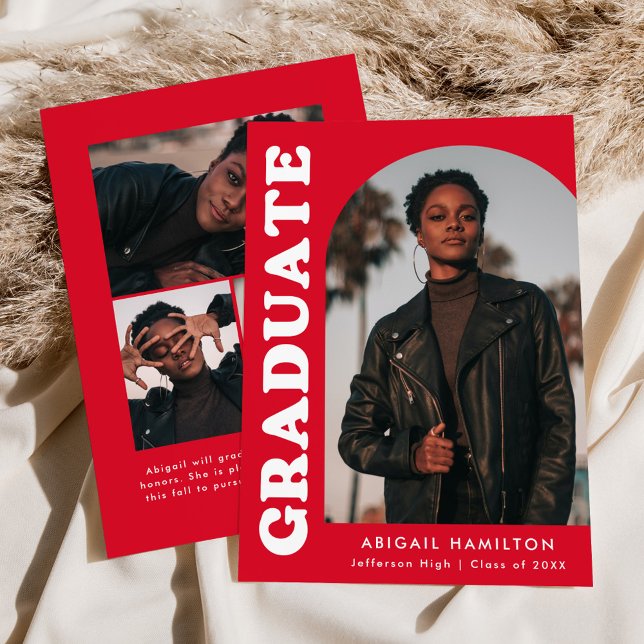 Anúncio Graduação de Foto Vermelho 4 de Arch Desativado (Criador carregado)