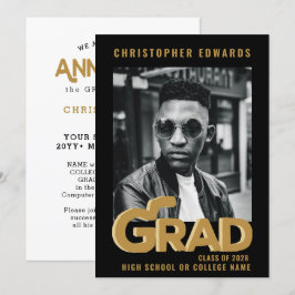 Anúncio Graduação de Fotografia por Tipografia Dourada Mod