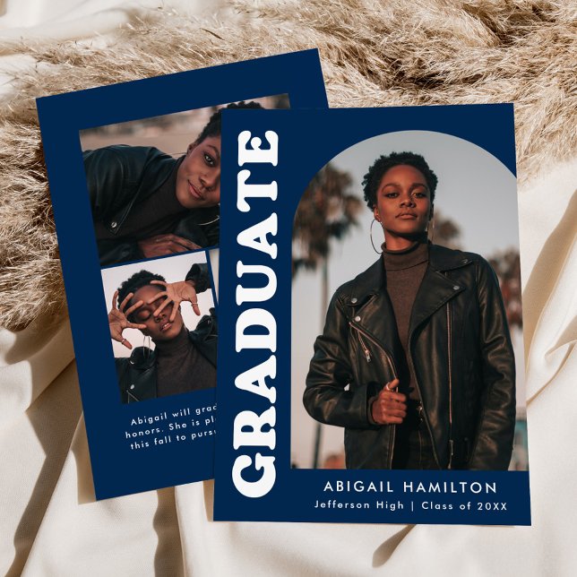 Anúncio Graduação de Fotografias Azul 4 no Marinho de Arch (Criador carregado)