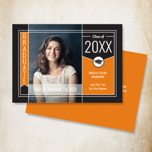 Anúncio Graduação de Fotografias do Formando Modern Orange
