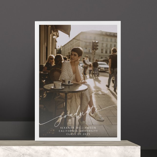 Anúncio Graduação de Fotos da Sobreposição Branca de Scrip (Criador carregado)