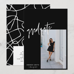Anúncio Graduação de Fotos de Script Moderno Minimalista P