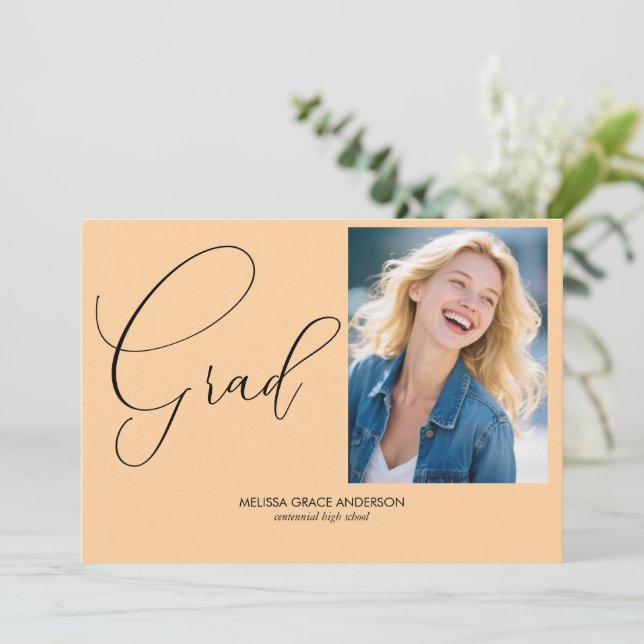 Anúncio Graduação de Fotos do Solteiro Elegante Calliograf (Em pé/Frente)