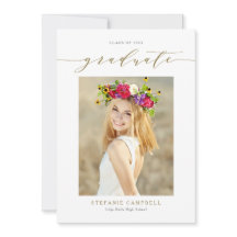 Graduação de Fotos Dourada em Script Whimsical