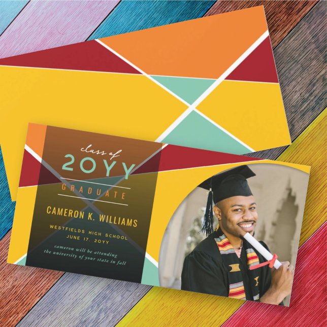 Anúncio Graduação de Fotos em Blocos Geométricos Artístico (Criador carregado)