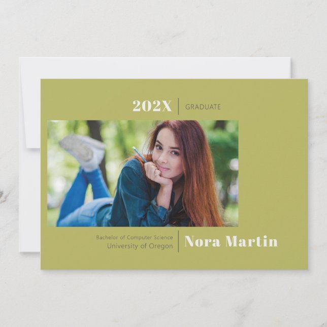 Anúncio Graduação de Fotos Minimalista Avocado (Frente)