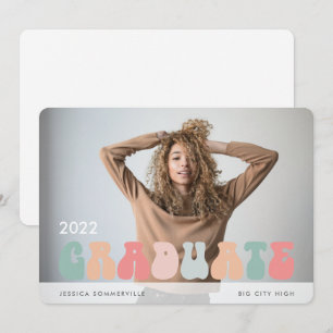 Anúncio Graduação de Fotos Multicolores do Trendy Retro 