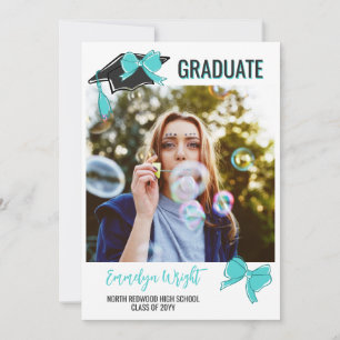 Anúncio Graduação de Fotos para Arcos Turquoise Girly Cute
