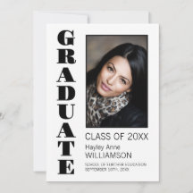 Graduação de Fotos Personalizada de Texto Preto Mo