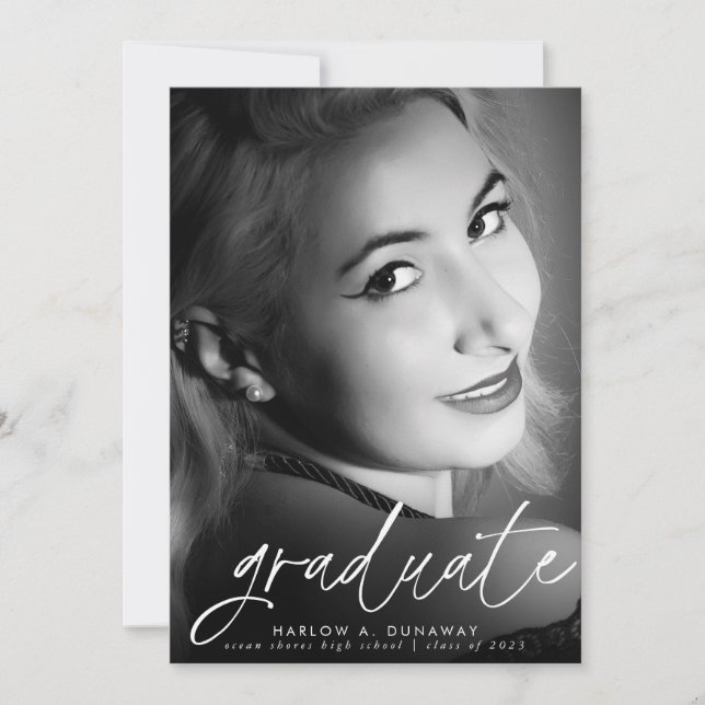 Anúncio Graduação de Fotos por Caligrafia Moderna Simples (Frente)