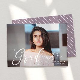 Anúncio Graduação de Fotos Roxo de Script Momentoso