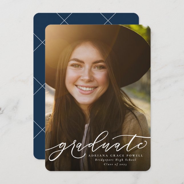 Anúncio Graduação de fotos simples do formando (Frente/Verso)