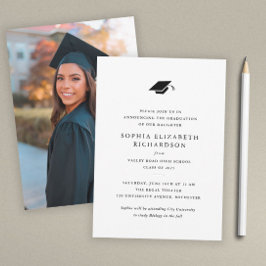 Anúncio Graduação de Fotos Simples em Preto e Branco