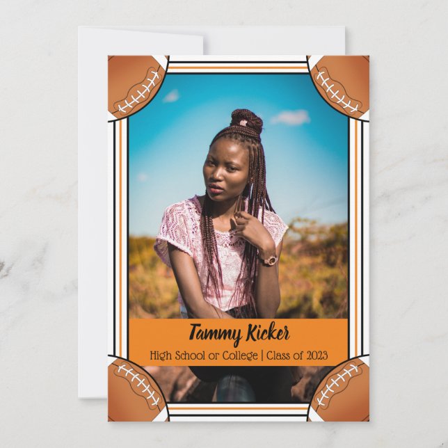 Anúncio Graduação de Futebol Laranja e Preto (Frente)