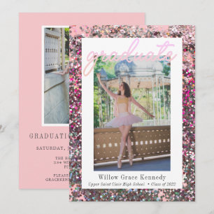 Anúncio Graduação de Graduação de Foto Rosa e Silver 2 Ros