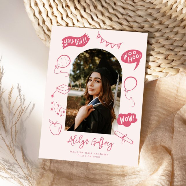 Anúncio Graduação de Portas Fotográficas Modernas Rosa (Criador carregado)