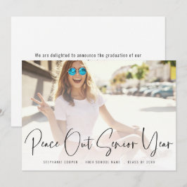 Anúncio Graduação de Script de Foto da Trendy Peace Out