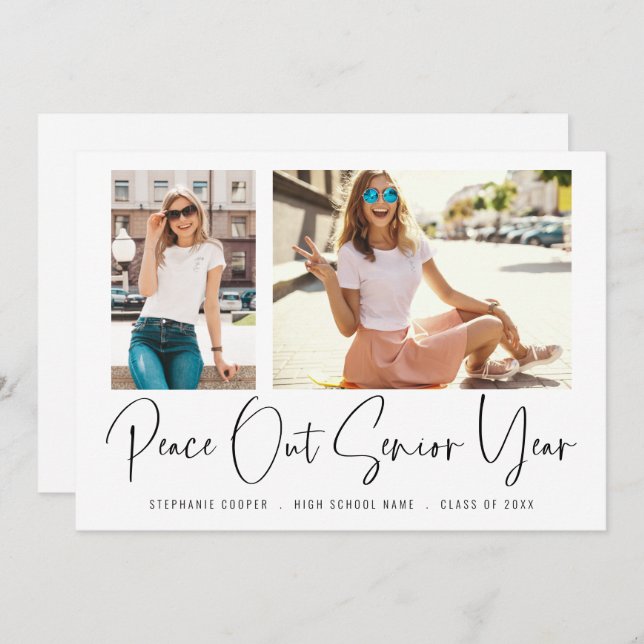 Anúncio Graduação de Script do Modern Peace Out 2 Fotos (Frente/Verso)