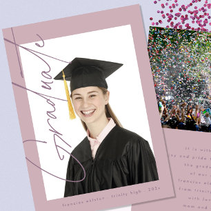 Anúncio Graduação de Segundo grau de Foto Lilac Purple Per