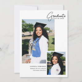 Anúncio Graduação de Tipografia com Script de Foto Branco 