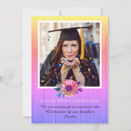 Anúncio Graduação do Arco-Íris com Colagem de Fotos Modern