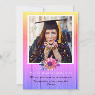 Anúncio Graduação do Arco-Íris com Colagem de Fotos Modern