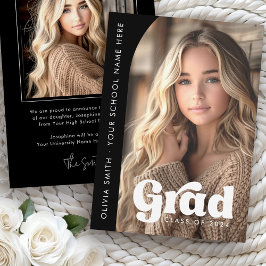 Anúncio Graduação do formando retrô preto em arco